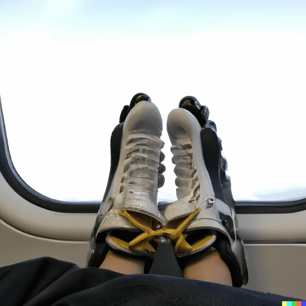 Photo Of Roller Skates On An Airplane