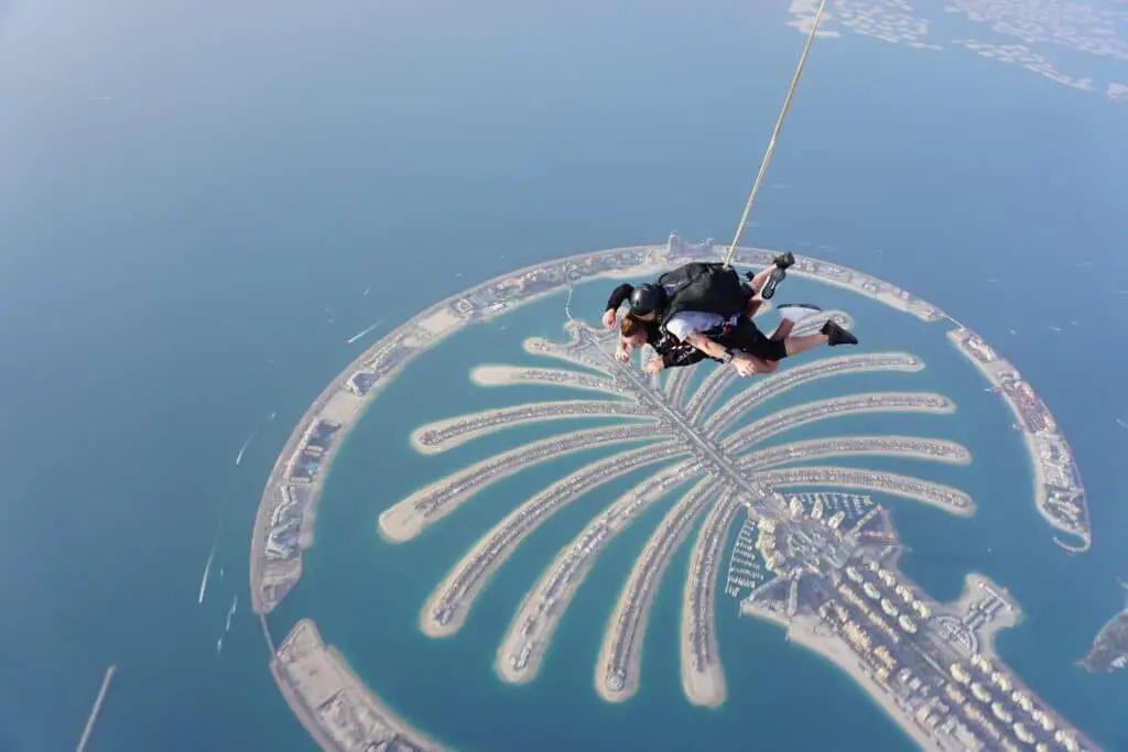 Tandem Skydiving Over Dubai