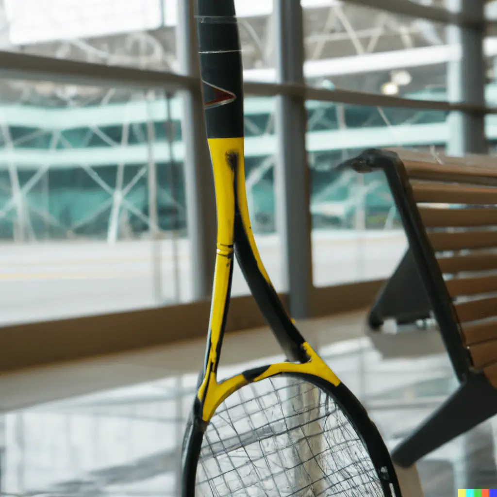Tennis Racket At An Airport